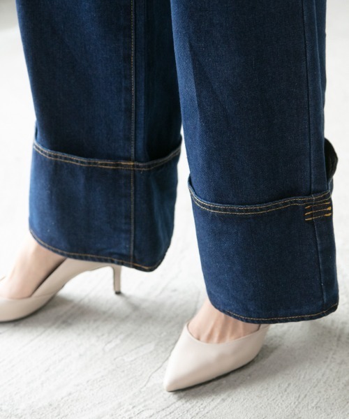 M.deux（エムドゥ）の「◎ステッチワイドデニム◎（デニムパンツ・レディース・ネイビー/ブラック・SMALL/MEDIUM）」の9枚目の写真
