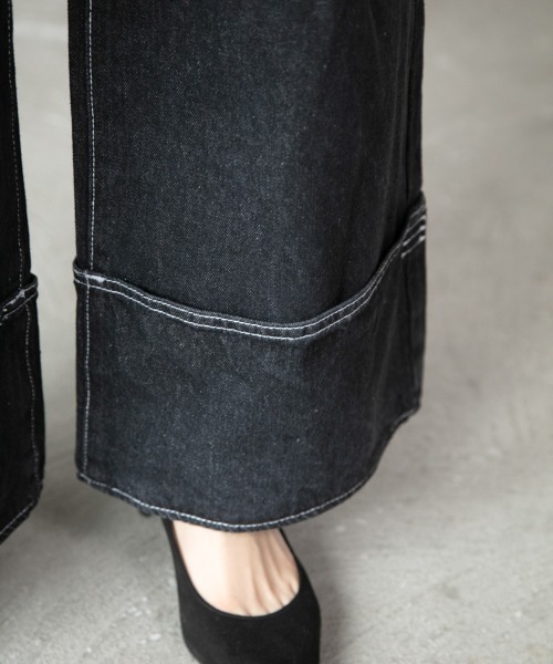 M.deux（エムドゥ）の「◎ステッチワイドデニム◎（デニムパンツ・レディース・ネイビー/ブラック・SMALL/MEDIUM）」の11枚目の写真