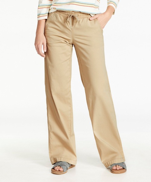 L.L.Bean（エルエルビーン）の「レイクウォッシュ・チノ・パンツ、プルオン・ワイドレッグ 米国フィット・プチ（チノパンツ・レディース・ライトブラウン・6）」の5枚目の写真