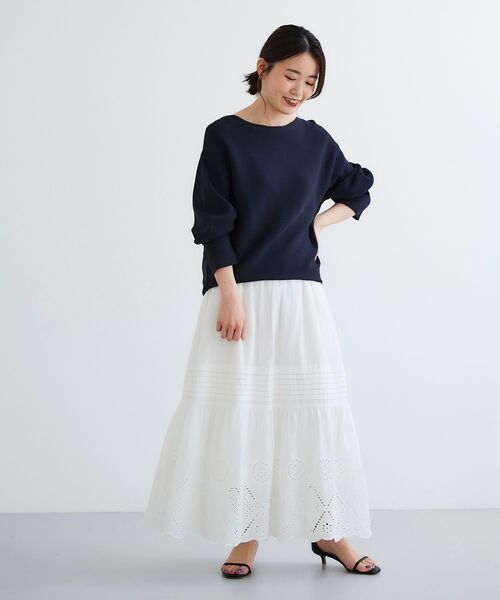 le.coeur blanc（ルクールブラン）の「カットワークレーススカート（スカート・レディース・オフホワイト/ブラック・38）」の22枚目の写真