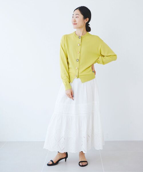 le.coeur blanc（ルクールブラン）の「カットワークレーススカート（スカート・レディース・オフホワイト/ブラック・38）」の16枚目の写真