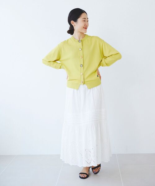 le.coeur blanc（ルクールブラン）の「カットワークレーススカート（スカート・レディース・オフホワイト/ブラック・38）」の17枚目の写真