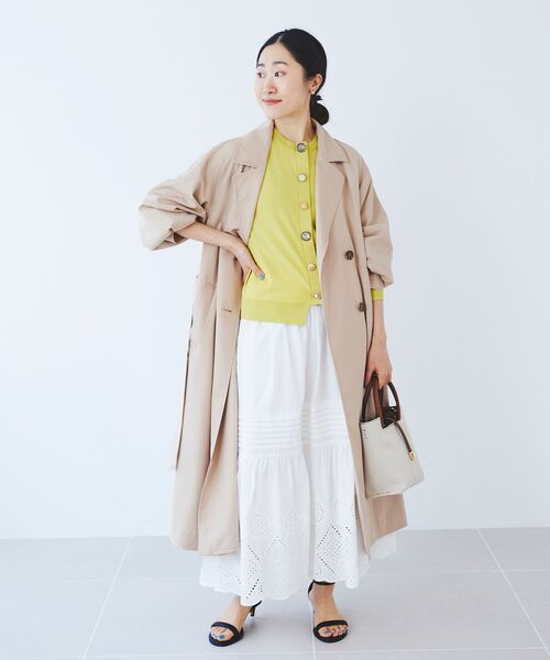 le.coeur blanc（ルクールブラン）の「カットワークレーススカート（スカート・レディース・オフホワイト/ブラック・38）」の8枚目の写真