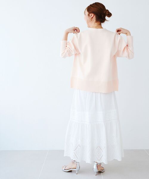 le.coeur blanc（ルクールブラン）の「カットワークレーススカート（スカート・レディース・オフホワイト/ブラック・38）」の12枚目の写真