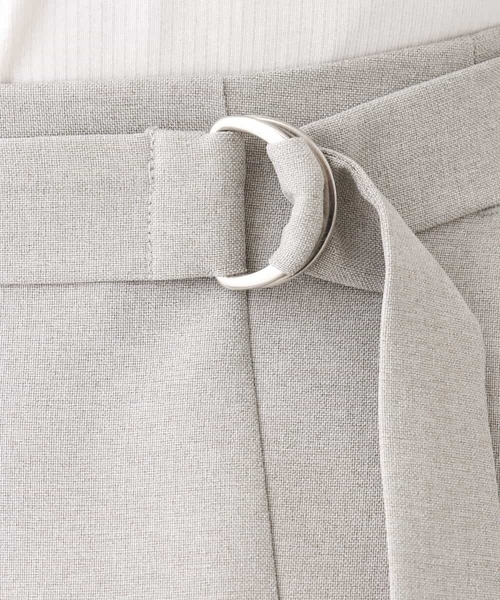 OFUON le MK（オフオンルエムケー）の「ナチュラルストレッチ ドライタッチラップ風デザインスカート/洗える（スカート・レディース・ライトグレー/ブラック・40/38/36）」の5枚目の写真