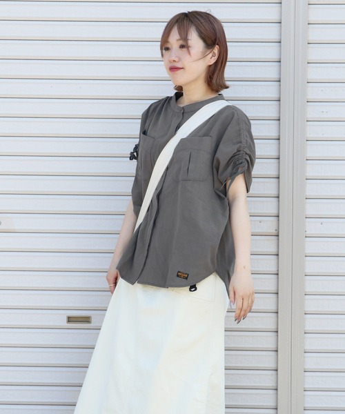 KRIFF MAYER Lady's Collection(クリフメイヤーレディースコレクション)の「ミリタリーモモンガシャツ(シャツ/ブラウス・レディース・カーキ/サックスブルー/オレンジ/ナチュラル/チャコール・LARGE/MEDIUM)」の2枚目の写真