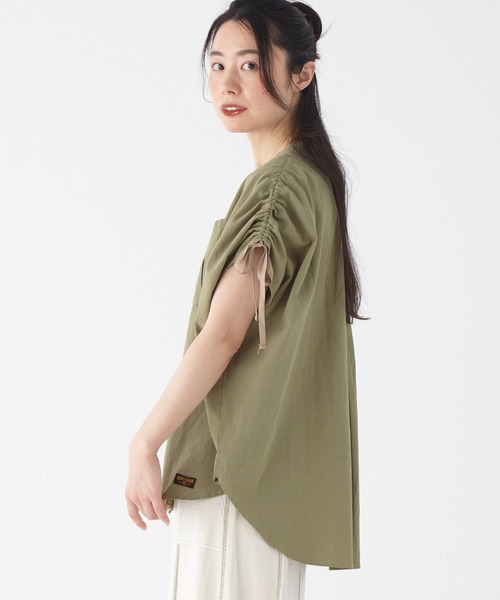 KRIFF MAYER Lady's Collection(クリフメイヤーレディースコレクション)の「ミリタリーモモンガシャツ(シャツ/ブラウス・レディース・カーキ/サックスブルー/オレンジ/ナチュラル/チャコール・LARGE/MEDIUM)」の7枚目の写真
