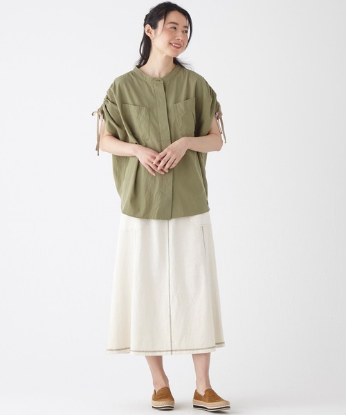KRIFF MAYER Lady's Collection(クリフメイヤーレディースコレクション)の「ミリタリーモモンガシャツ(シャツ/ブラウス・レディース・カーキ/サックスブルー/オレンジ/ナチュラル/チャコール・LARGE/MEDIUM)」の8枚目の写真