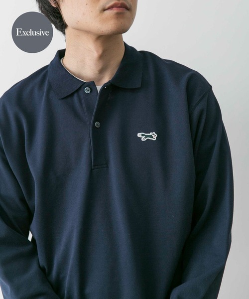 URBAN RESEARCH DOORS（アーバンリサーチドアーズ）の「『別注』PENNEYS×DOORS　THE FOX 鹿の子ロングスリーブ ポロ（ポロシャツ・メンズ・ブルー系その他/ネイビー/ホワイト・MEDIUM/LARGE）」の2枚目の写真