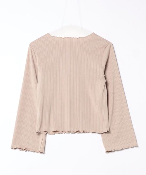 mil（ミル）の「【150㎝前後の小柄さんサイズ】フレアスリーブリブトップス（Tシャツ/カットソー・レディース・ブラック/アイボリー/ベージュ・XS/S）」の4枚目の写真