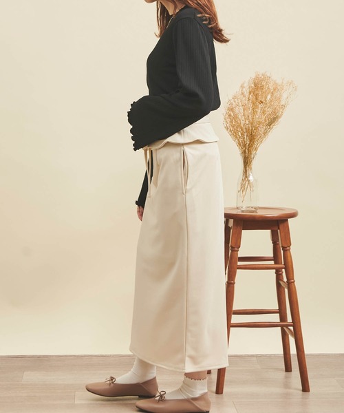 mil（ミル）の「【150㎝前後の小柄さんサイズ】フレアスリーブリブトップス（Tシャツ/カットソー・レディース・ブラック/アイボリー/ベージュ・XS/S）」の18枚目の写真