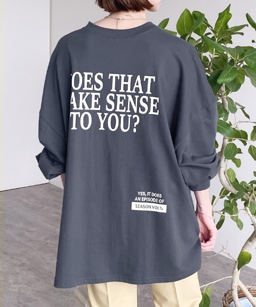 reca(レカ)の「大人ルーズなロゴロンTシャツ(Tシャツ/カットソー・レディース・オートミール/チャコールグレー/オフホワイト・FREE)」の6枚目の写真