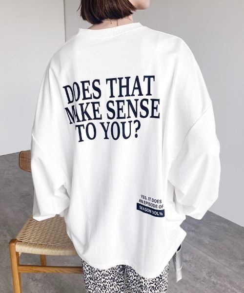 reca(レカ)の「大人ルーズなロゴロンTシャツ(Tシャツ/カットソー・レディース・オートミール/チャコールグレー/オフホワイト・FREE)」の5枚目の写真