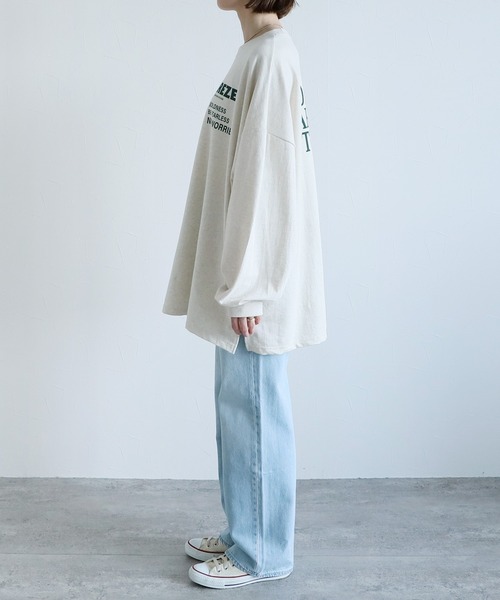 reca(レカ)の「大人ルーズなロゴロンTシャツ(Tシャツ/カットソー・レディース・オートミール/チャコールグレー/オフホワイト・FREE)」の9枚目の写真