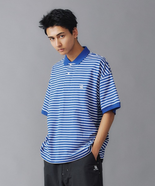 【セール】CROWN STRIPED POLO SHIRT（ポロシャツ）｜XLARGE（エクストララージ）
