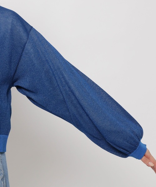 niko and...(ニコアンド)の「2WAYラメシアーニットプルオーバー(ニット/セーター・レディース・オフホワイト/ブルー/ピンク/グリーン・MEDIUM/LARGE)」の11枚目の写真