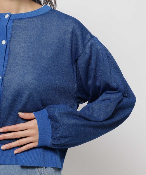 niko and...(ニコアンド)の「2WAYラメシアーニットプルオーバー(ニット/セーター・レディース・オフホワイト/ブルー/ピンク/グリーン・MEDIUM/LARGE)」の12枚目の写真