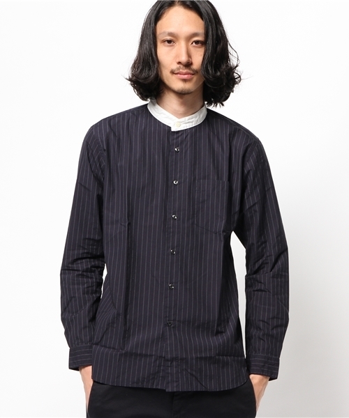 URBAN RESEARCH（アーバンリサーチ）の「UR バンドカラーシャツ（シャツ/ブラウス・メンズ・ホワイト/その他1/その他2/ブルー系その他・LARGE/MEDIUM）」の3枚目の写真