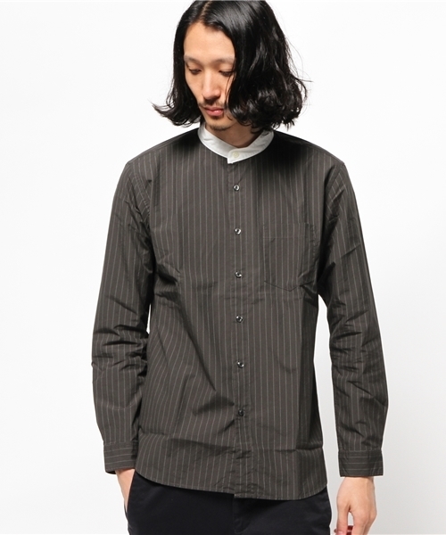 URBAN RESEARCH（アーバンリサーチ）の「UR バンドカラーシャツ（シャツ/ブラウス・メンズ・ホワイト/その他1/その他2/ブルー系その他・LARGE/MEDIUM）」の4枚目の写真