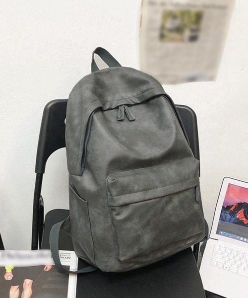 Miniministore(ミニミニストア)の「PUレザー リュックサック大容量男女兼用(バックパック/リュック・レディース・ピンク/ブラック/ブルー/グレー/アイボリー/オリーブ・FREE)」の5枚目の写真