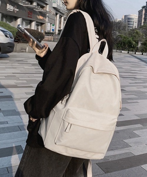 Miniministore(ミニミニストア)の「PUレザー リュックサック大容量男女兼用(バックパック/リュック・レディース・ピンク/ブラック/ブルー/グレー/アイボリー/オリーブ・FREE)」の10枚目の写真