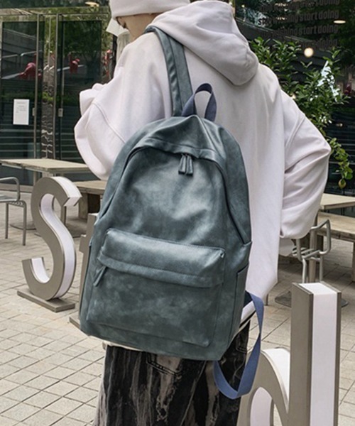 Miniministore(ミニミニストア)の「PUレザー リュックサック大容量男女兼用(バックパック/リュック・レディース・ピンク/ブラック/ブルー/グレー/アイボリー/オリーブ・FREE)」の14枚目の写真