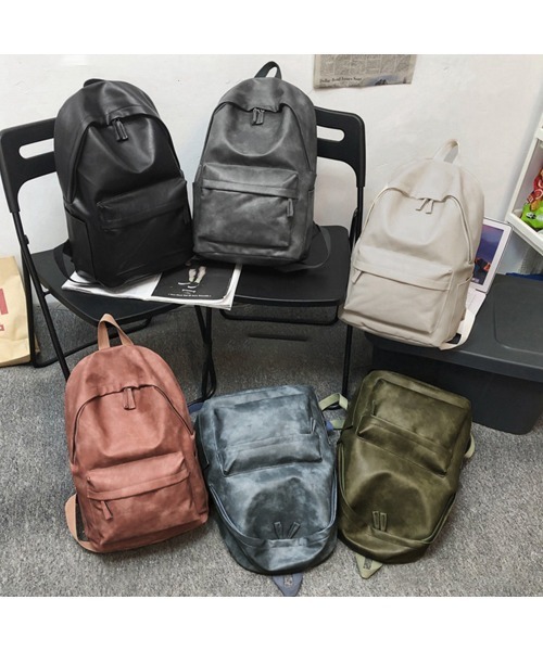 Miniministore(ミニミニストア)の「PUレザー リュックサック大容量男女兼用(バックパック/リュック・レディース・ピンク/ブラック/ブルー/グレー/アイボリー/オリーブ・FREE)」の15枚目の写真