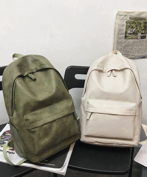 Miniministore(ミニミニストア)の「PUレザー リュックサック大容量男女兼用(バックパック/リュック・レディース・ピンク/ブラック/ブルー/グレー/アイボリー/オリーブ・FREE)」の18枚目の写真