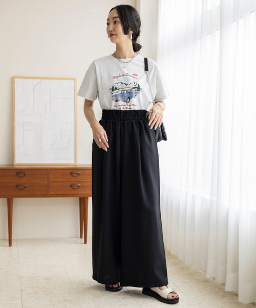 LEPSIM（レプシィム）の「ギャザーワイドフレアパンツ　109734（その他パンツ・レディース・カーキ/ブラック/アイボリー/ベージュ・FREE）」の9枚目の写真