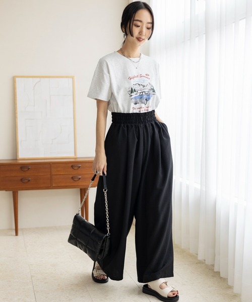 LEPSIM（レプシィム）の「ギャザーワイドフレアパンツ　109734（その他パンツ・レディース・カーキ/ブラック/アイボリー/ベージュ・FREE）」の10枚目の写真