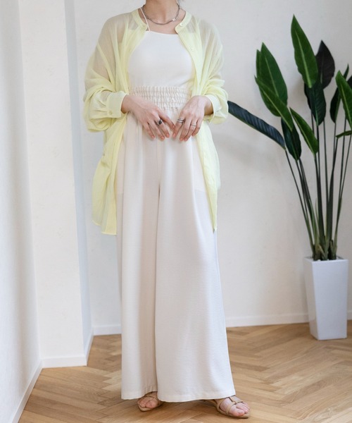 LEPSIM（レプシィム）の「ギャザーワイドフレアパンツ　109734（その他パンツ・レディース・カーキ/ブラック/アイボリー/ベージュ・FREE）」の6枚目の写真