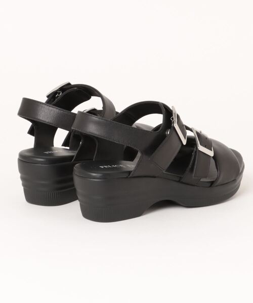 Piedi Nudi(ピエディヌーディ)の「本革 厚底 ワイドベルト サンダル(サンダル・レディース・ブラック/シルバー/ダークブラウン・35/36/37/38/39)」の4枚目の写真