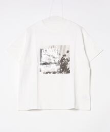 箔&カラープリントコットンオーバーサイズTシャツ