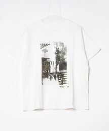 箔&カラープリントコットンオーバーサイズTシャツ