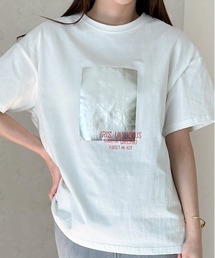 Per sist ence | 箔&カラープリントコットンオーバーサイズTシャツ(Tシャツ/カットソー)