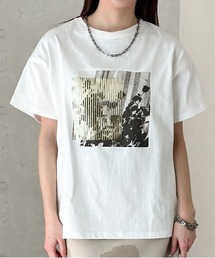 箔&カラープリントコットンオーバーサイズTシャツ