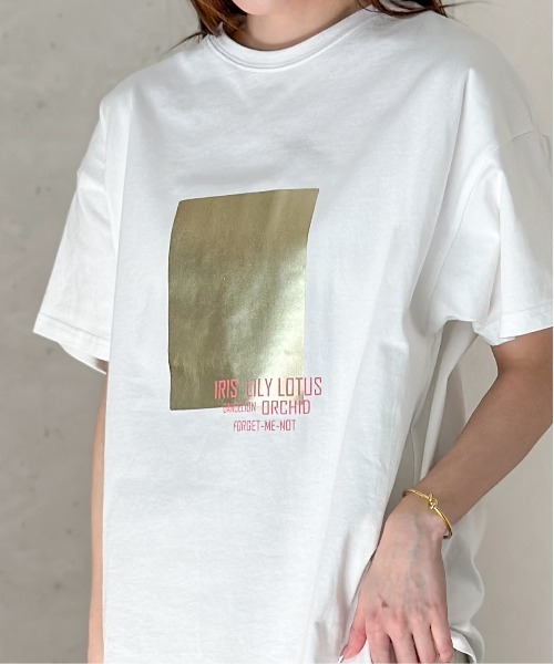 Per sist ence(パーシエンス)の「箔&カラープリントコットンオーバーサイズTシャツ(Tシャツ/カットソー・レディース・C/D/E/F/A/H/J/B/G/I・FREE)」の15枚目の写真
