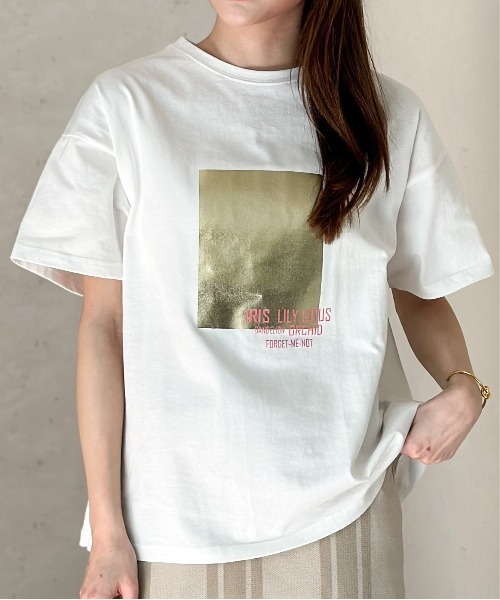 Per sist ence(パーシエンス)の「箔&カラープリントコットンオーバーサイズTシャツ(Tシャツ/カットソー・レディース・C/D/E/F/A/H/J/B/G/I・FREE)」の17枚目の写真
