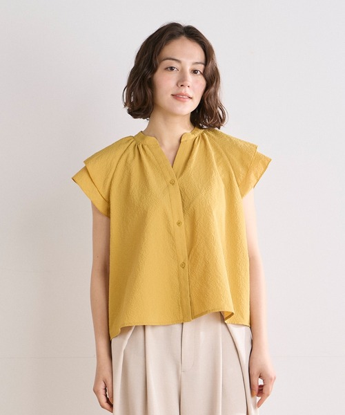 INED CLARO（イネドクラロ）の「カラミタンブラー2WAYブラウス（シャツ/ブラウス・レディース・イエロー/オフホワイト/サックスブルー/ブラック・フリー）」の4枚目の写真