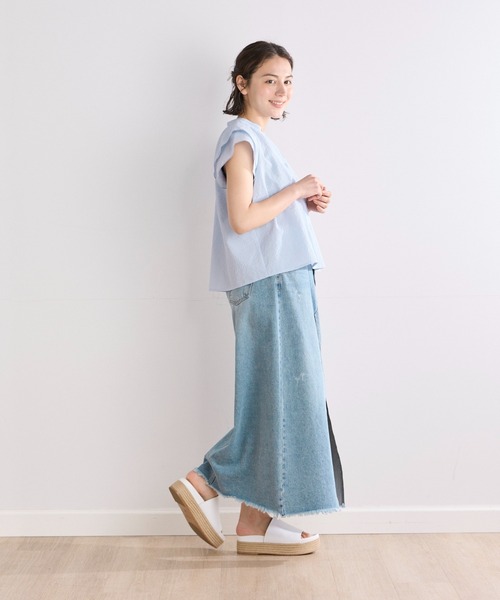 INED CLARO（イネドクラロ）の「カラミタンブラー2WAYブラウス（シャツ/ブラウス・レディース・イエロー/オフホワイト/サックスブルー/ブラック・フリー）」の8枚目の写真