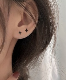 星モチーフワンポイントピアス Y2K ユニセックス（ピアス（両耳用
