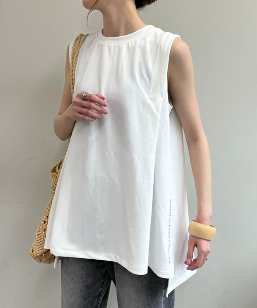 Franklin Climbing(フランクリンクライミング)の「【Retreat】タックノースリーブTee(Tシャツ/カットソー・レディース・ブラック/オフホワイト/スカイブルー・ONE SIZE)」の2枚目の写真