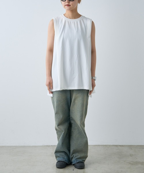 Franklin Climbing(フランクリンクライミング)の「【Retreat】タックノースリーブTee(Tシャツ/カットソー・レディース・ブラック/オフホワイト/スカイブルー・ONE SIZE)」の17枚目の写真