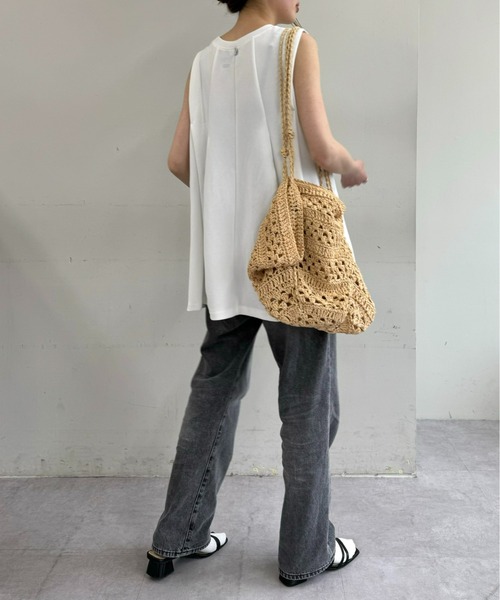 Franklin Climbing(フランクリンクライミング)の「【Retreat】タックノースリーブTee(Tシャツ/カットソー・レディース・ブラック/オフホワイト/スカイブルー・ONE SIZE)」の10枚目の写真