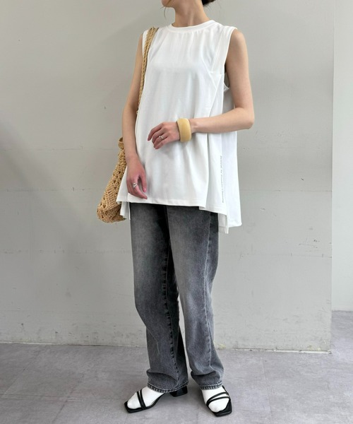 Franklin Climbing(フランクリンクライミング)の「【Retreat】タックノースリーブTee(Tシャツ/カットソー・レディース・ブラック/オフホワイト/スカイブルー・ONE SIZE)」の7枚目の写真