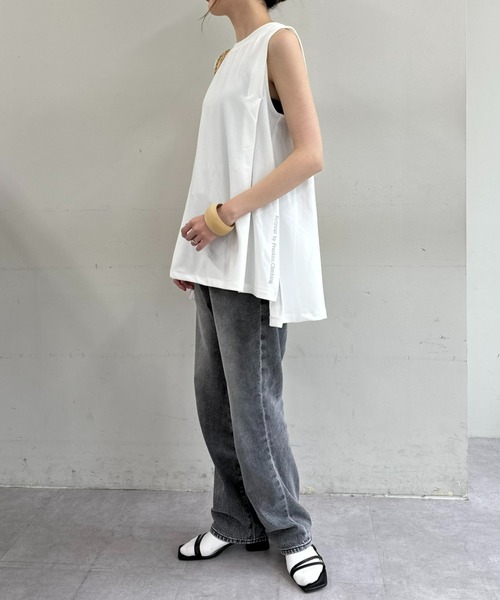 Franklin Climbing(フランクリンクライミング)の「【Retreat】タックノースリーブTee(Tシャツ/カットソー・レディース・ブラック/オフホワイト/スカイブルー・ONE SIZE)」の8枚目の写真