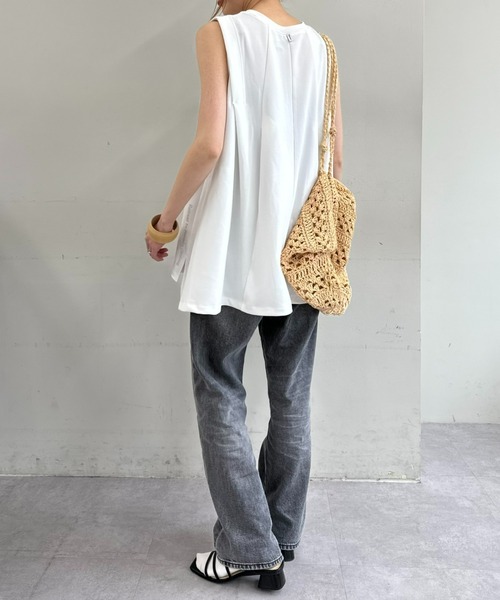 Franklin Climbing(フランクリンクライミング)の「【Retreat】タックノースリーブTee(Tシャツ/カットソー・レディース・ブラック/オフホワイト/スカイブルー・ONE SIZE)」の9枚目の写真