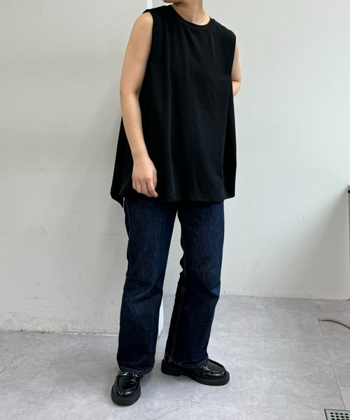 Franklin Climbing(フランクリンクライミング)の「【Retreat】タックノースリーブTee(Tシャツ/カットソー・レディース・ブラック/オフホワイト/スカイブルー・ONE SIZE)」の13枚目の写真