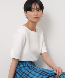 OPAQUE.CLIP | GIZAコットンリブ ボートネックカットソー(Tシャツ/カットソー)