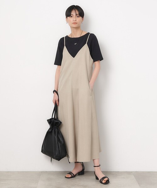 OPAQUE.CLIP（オペークドットクリップ）の「◆GIZAコットンリブ ボートネックカットソー（Tシャツ/カットソー・レディース・ライトベージュ/ブラック/ホワイト/ホワイト系3・36/34/42/40/38）」の10枚目の写真